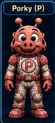 Porky vue de face